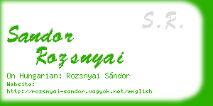 sandor rozsnyai business card