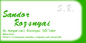 sandor rozsnyai business card